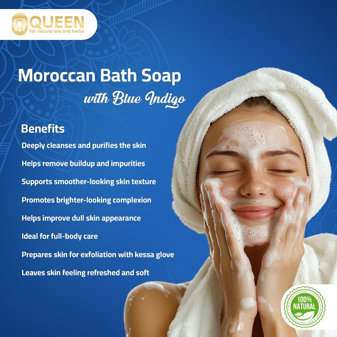 Queen Natural Moroccan soap with blue indigo 3 Moroccan soap with blue indigo - Image 3